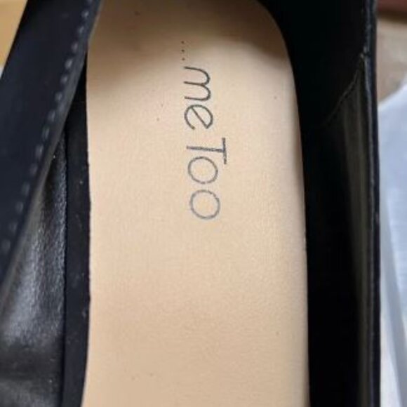 Velvet-Like, "Me Too" Black Wedge Heels with Ankle Strap - Picture 3 of 6